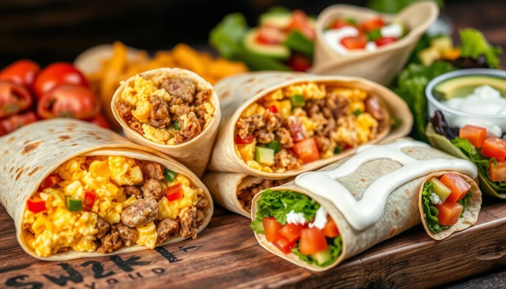 breakfast burritos and savory wraps